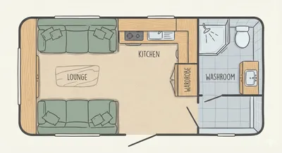 Bailey Discovery D4-3 floor plan - day mode