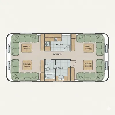Bailey Pegasus Grande Turin floor plan - day mode