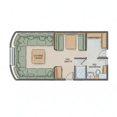 Knaus Südwind 500 EU floor plan - day mode