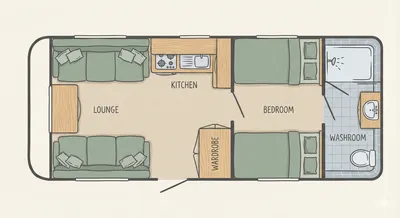 Coachman Wanderer floor plan - day mode