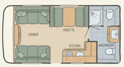 Elddis Affinity 530 floor plan - day mode
