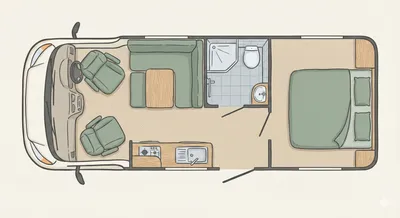 Hymer Classic floor plan - day mode