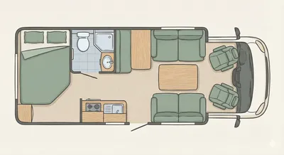 Auto-Trail Imala floor plan - day mode