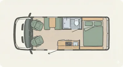 Carthago Malibu floor plan - day mode
