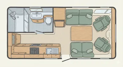 Auto-Sleepers Talisman floor plan - day mode
